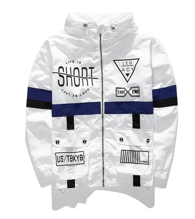 Spring Autumn Men Windbreaker Jacket New Fashion Thin Zipper Casual Jacket Mens Outwear Anorak US SIZE