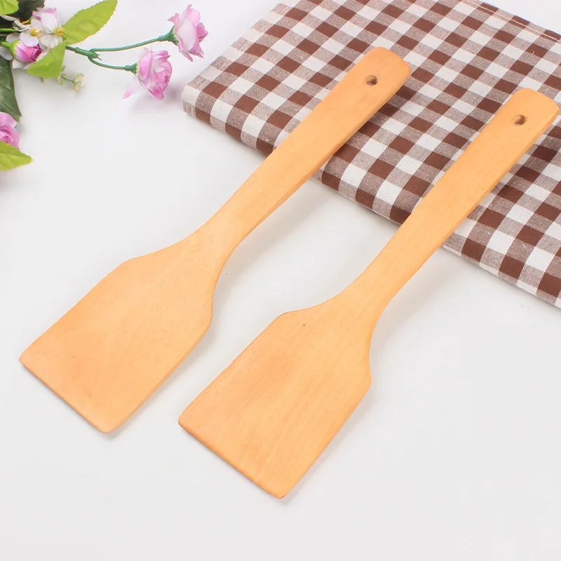 1 шт. 28 см натуральный деревянная лопатка щетка с длинной ручкой, деревянная лопатка шпатель совок для риса деревянная лопатка Кухня посуда для туризма инструменты KC 1420