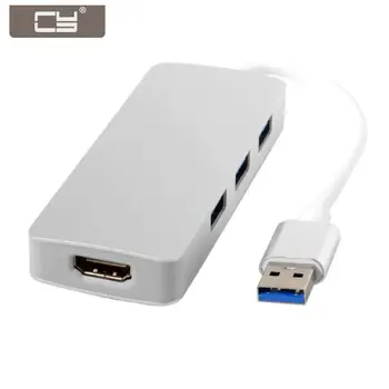 

CY USB 3.0 or 2.0 to HDMI HDTV 1080p External Graphics Card & USB 3 Ports Hub Adapter