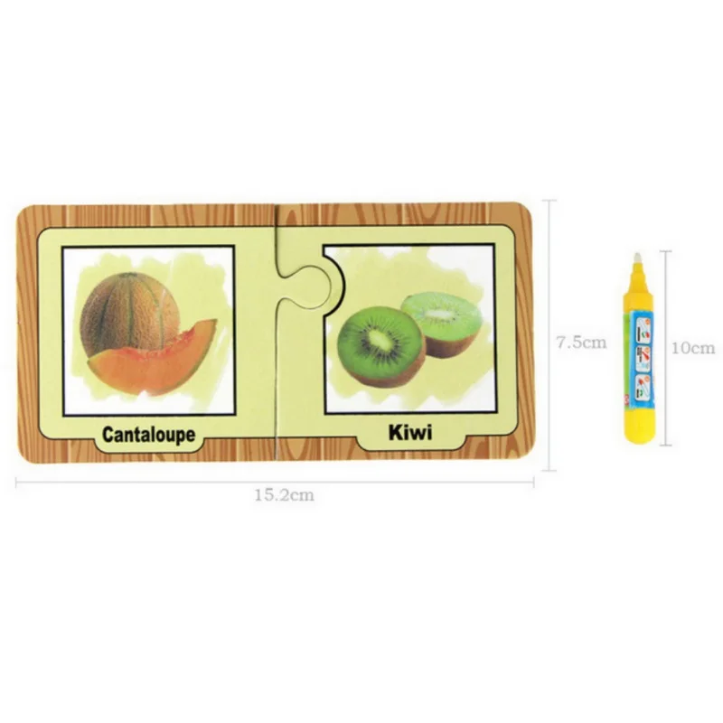 Детские буквы Фрукты 3D раннее образование игрушка познавательная головоломка карта водная живопись граффити Рисование окраска детская книжка с доской - Цвет: B-1