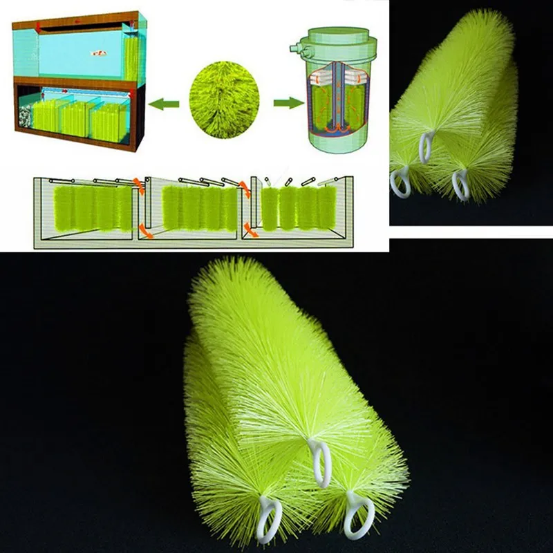 2шт 400 мм зеленый 304 нержавеющая сталь 1,6 ядро экологическая Защитная щетка для аквариумных животных аквариум щетка для очистки