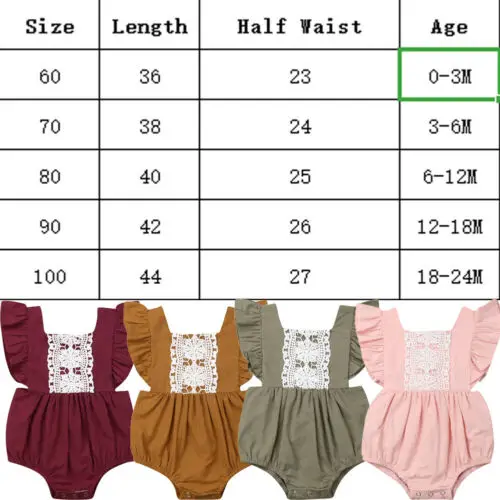 Одежда для новорожденных девочек милый детский комбинезон кружевной боди Летний костюм для малышей от 0 до 24 месяцев 2B15