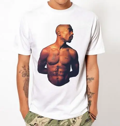 Tupac Thug Life Tattoo Футболка мужская 2PAC Хип хоп фестиваль Рэппер Топы футболка музыка