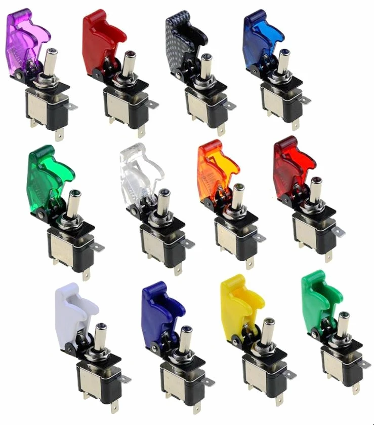 مضيئة LED التبديل تبديل بصاروخ نمط نفض الغبار غطاء 12 V سيارة داش