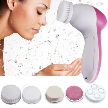 

AT FASHION 5 in 1 Electric Wash Face Machine Facial Pore Cleaner Body Cleaning Massage Mini Skin Beauty Massager Brush