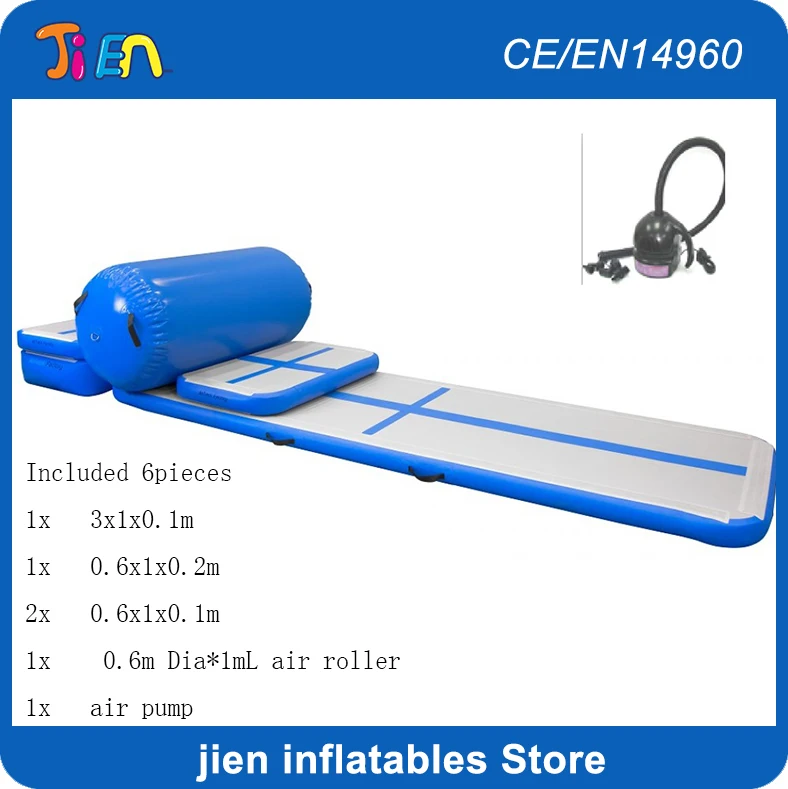 Free Shipping 6 Pieces 4 Mats 1 Roller 1 Pump Inflatable Air