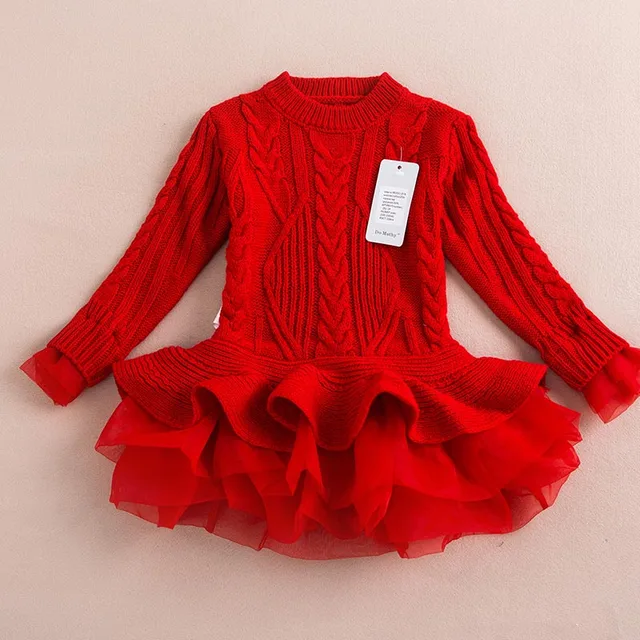 Buy 2017 New Baby Girls Christmas Sweater Dress Costume Children Warm Winter