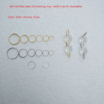 

200pcs/lot 8~15mm Chrome/Gold/Silver 304 stainless steel connecting ring metal ring Of Chandelier Lamp Parts Connector