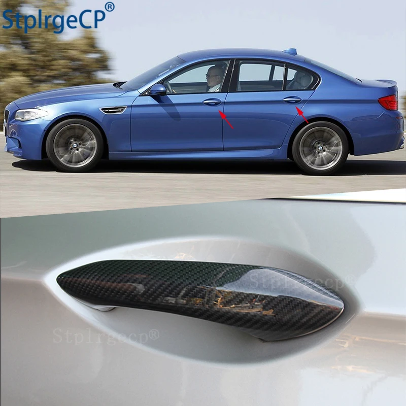 Для BMW M5 F10 2012- Аксессуары Настоящее углеродное волокно авто наружная Дверная ручка Крышка