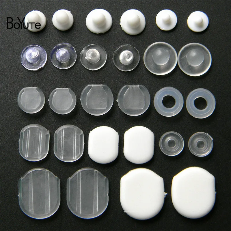 BoYuTe Wholesale White Transparent Soft Silicone Anti-Pain Ear Clip Pad Earrings Accessories DIY Jewelry Findings Components (5)
