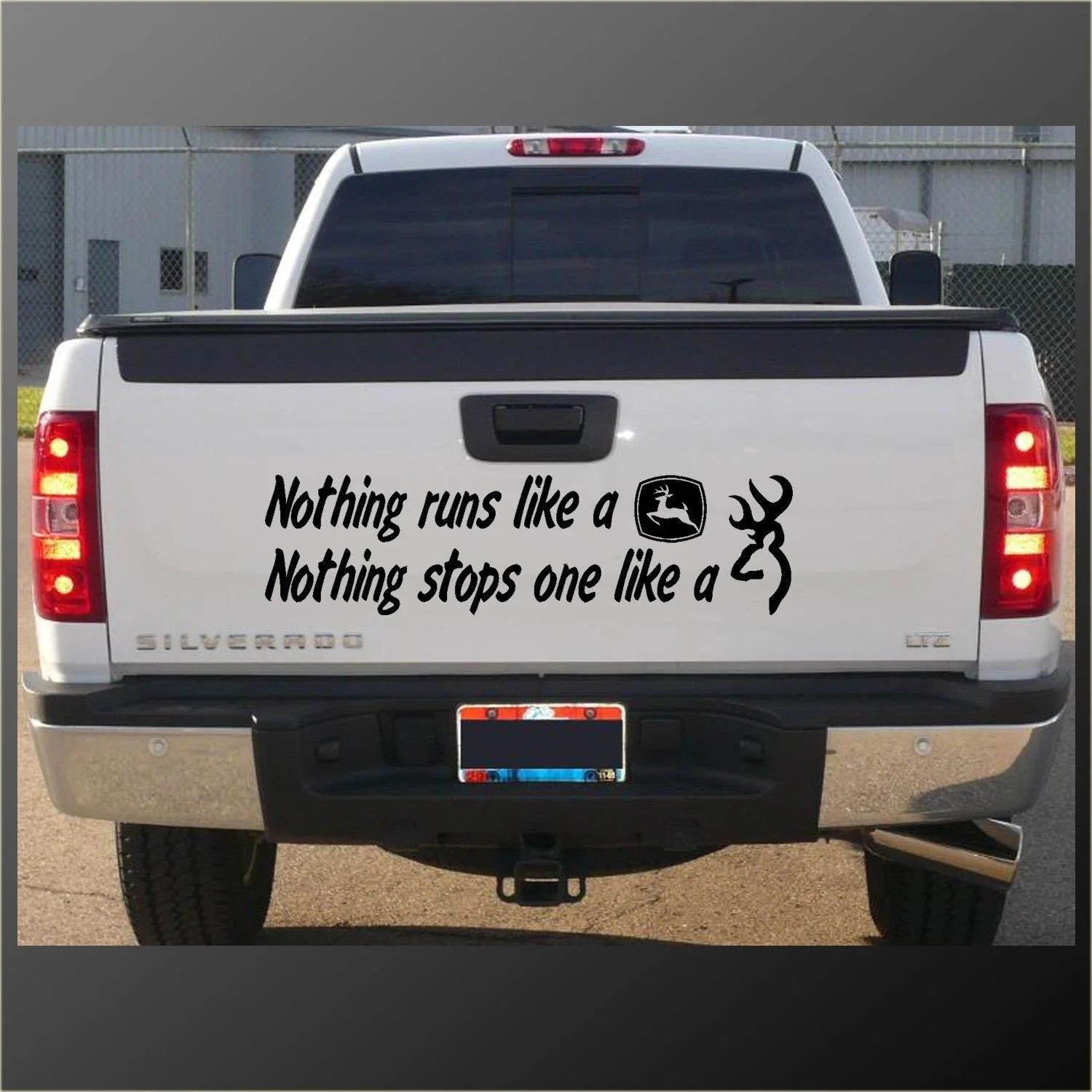 

For Nothing Runs Like a Deere Nothing Stops one Like a Browning Sticker Wall Art x 2 Car Styling