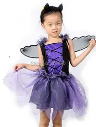 Детский костюм для Хеллоуина Фея бабочек юбка фиолетовый юбка для танцев нарядное платье Один комплект включает повязка Wing