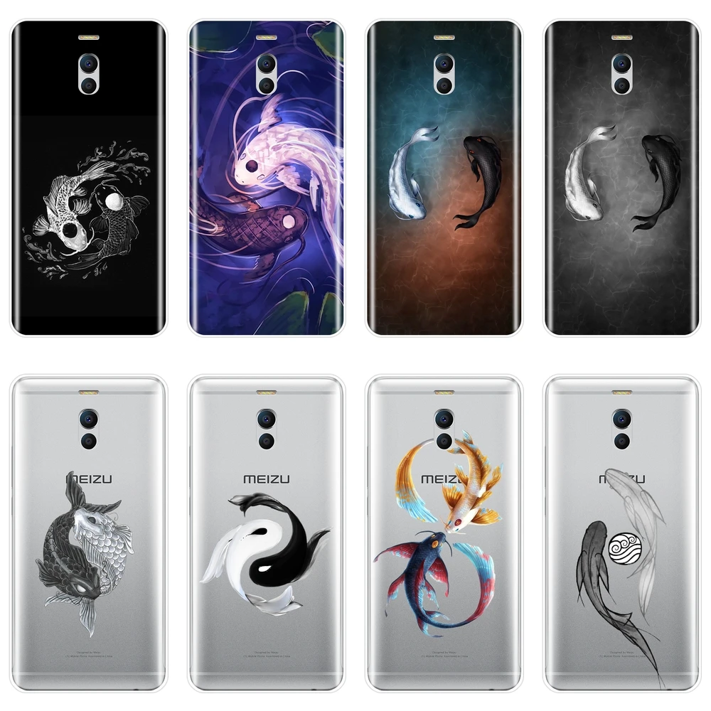

Black White Fish Animal Back Cover For Meizu M6 M5 M3 M2 Note Soft Phone Case Silicone For Meizu M6 M6S M6T M5 M5C M5S M3 M3S M2