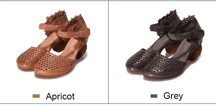 Женские босоножки из натуральной кожи; элегантная Летняя обувь ручной работы с круглым носком; D238-2 на высоком каблуке с вырезами; Actmdall