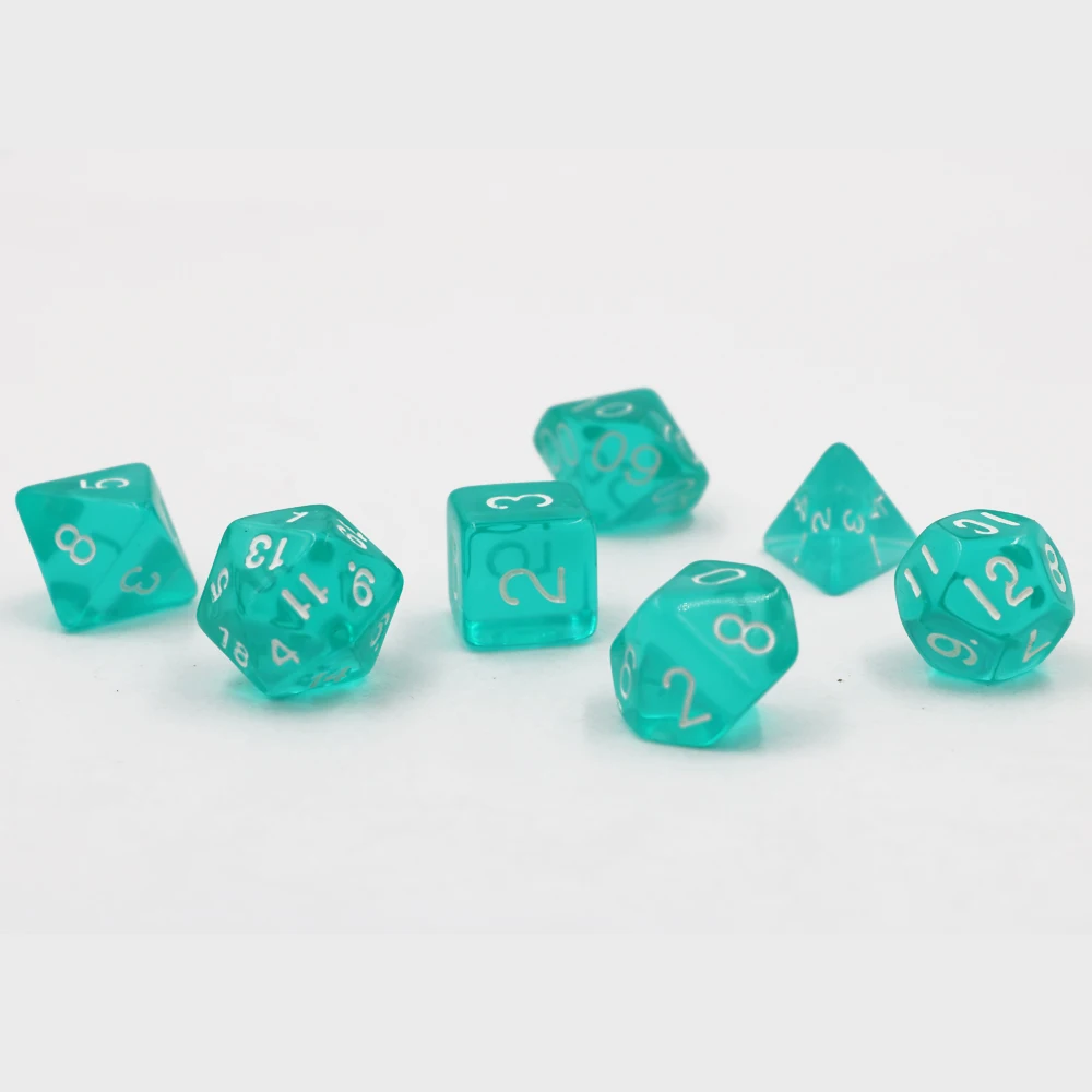 

Dungeons & Dragons 7pcs/set Creative RPG Game Dic D&D Colorful Multicolor Dice DND Transparent Light Green Color