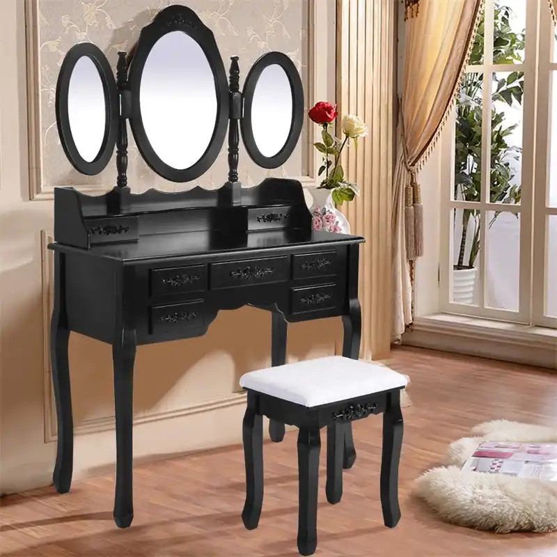 Girl Bedroom Furniture Black White Dresser Makeup Dressing