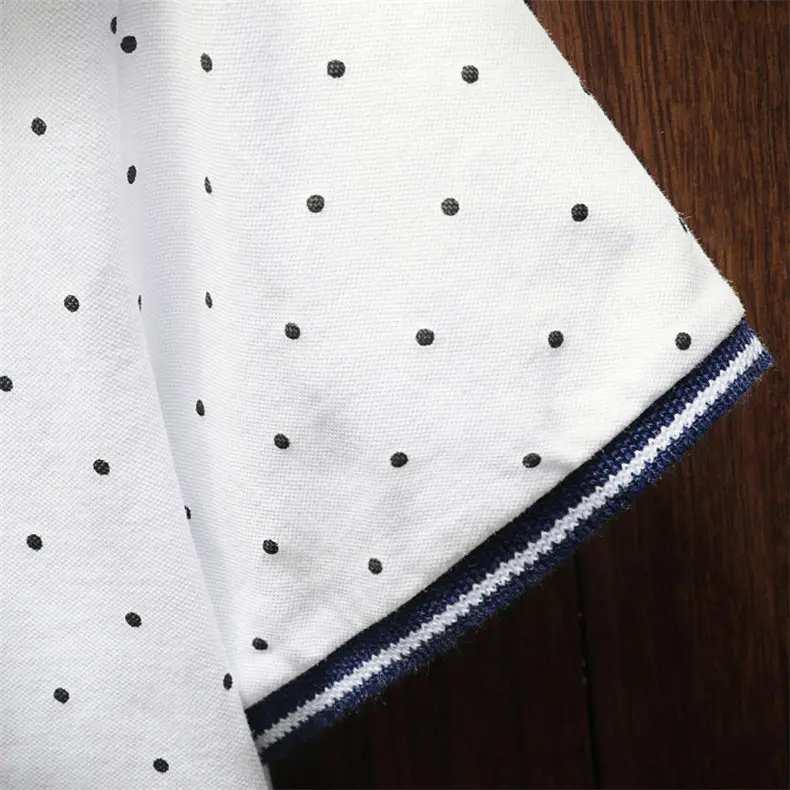 Polka Dot Polo Men Summer Short Sleeve Cotton Breathable Men Polos Male Quality Classic Brand Clothing Fast Dry Top Tees 3XL 4XL 7