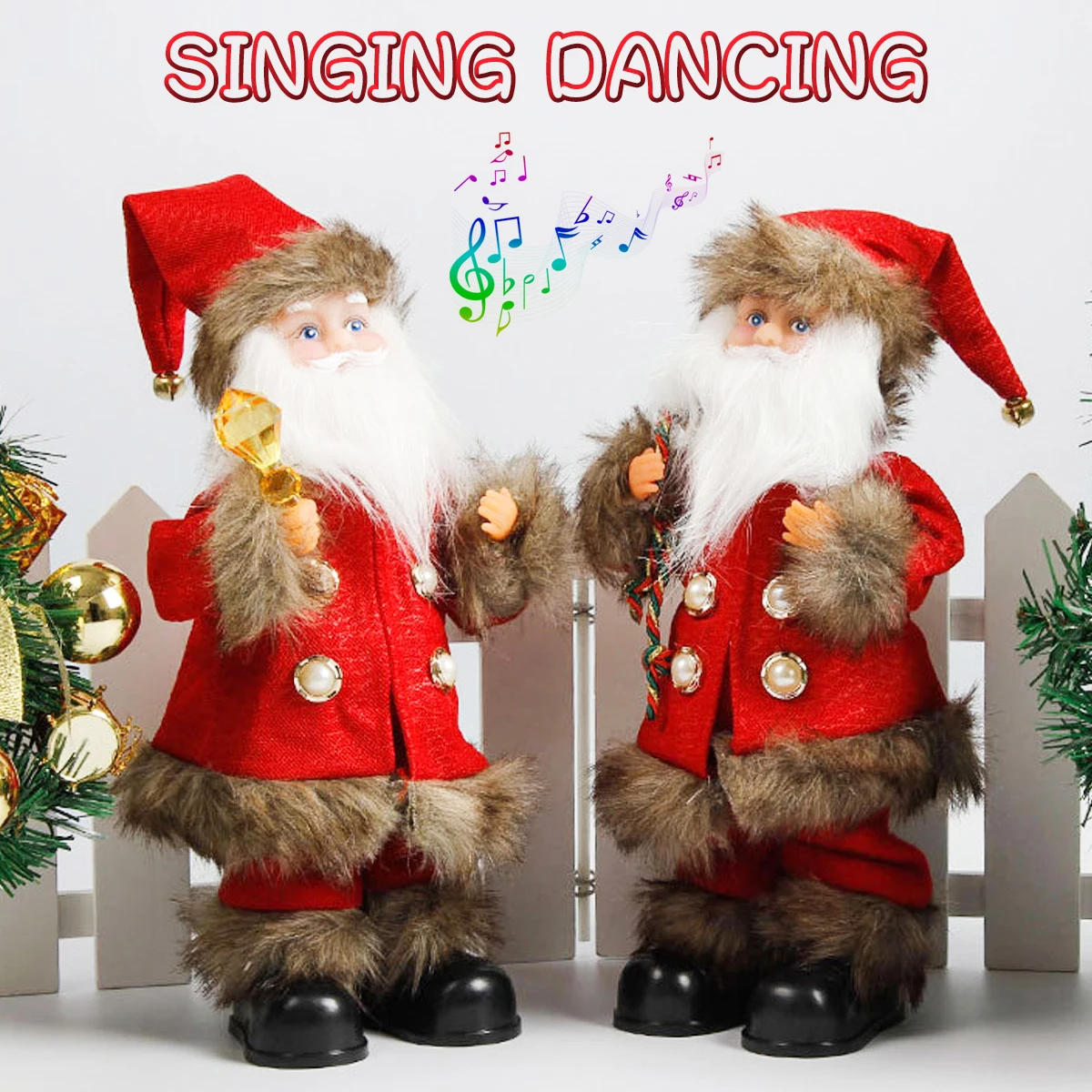 

Christmas Santa Claus Doll Electric Singing Dancing Toy Christmas Home Decorations New Year Gift for Kids