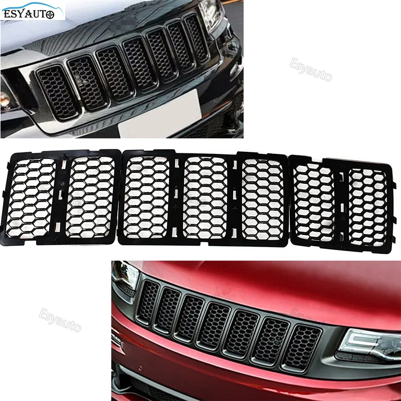 Car Styling Matte Mesh Front Grill Grille Inserts Cover Kit 7