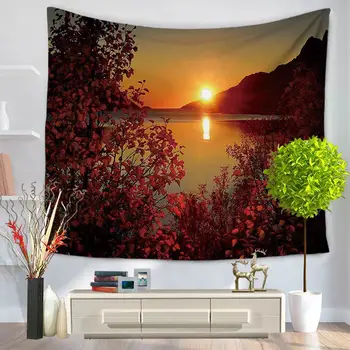 

Dusk Red Leaf Scenic Wall Hanging Tapestry Beach Towel Beach Blanket 150x130cm/150x200cm