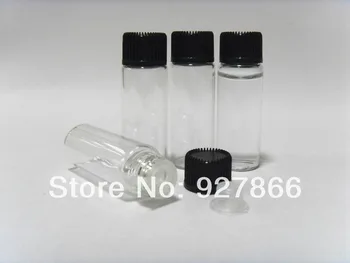 

Lot of 200pcs 5ml Clear Glass Bottles/Vials with PP Screw lid and stopper insert, NEW & EMPTY containers,Free Shipping