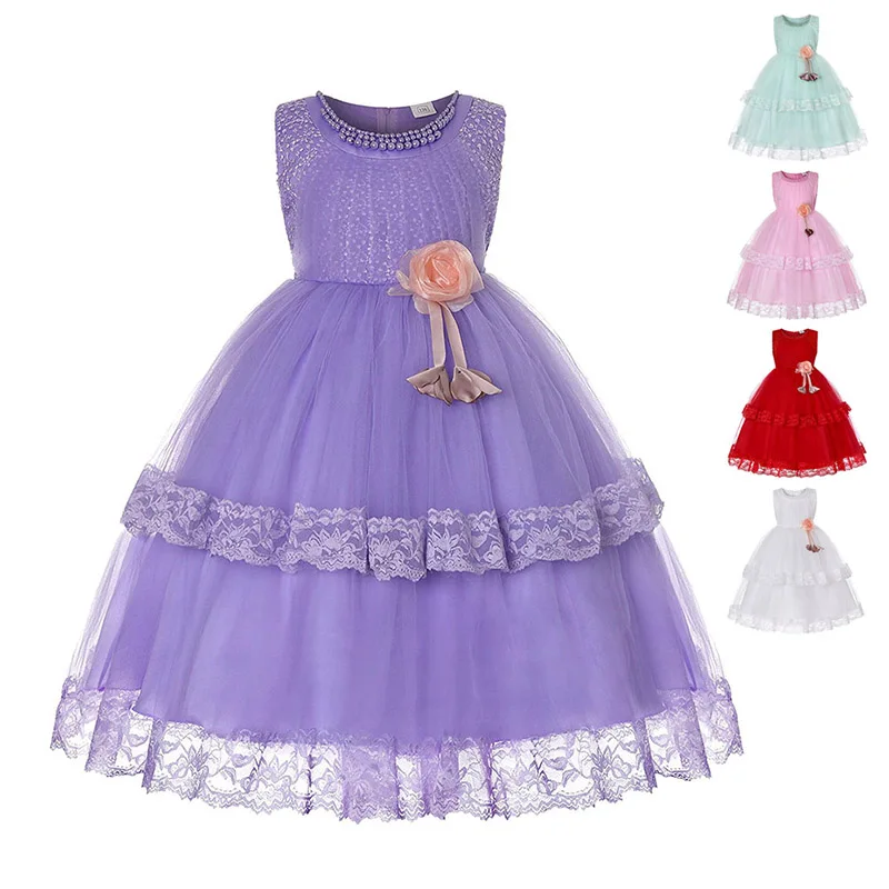 

Autumn Winter Children's Lace Princess Dress Little Girls Wedding Dress Tutu Sleeveless Princess Dress Children's Clothing