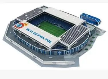 Классические бумажные головоломки Атлетико Мадрид 3D головоломки архитектурные стадионы Франция Parc des Princes футбольные стадионы модели игрушек - Цвет: Оранжевый