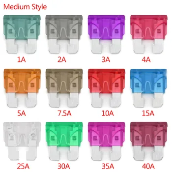 

Areyourshop Fuse Medium Blade Style Audio/Car/RV/Boat Truck Motor AMP ATO/ATC 1A 2A 3A 4A 5A 7.5A 10A 15A 20A 30A 35A 40A