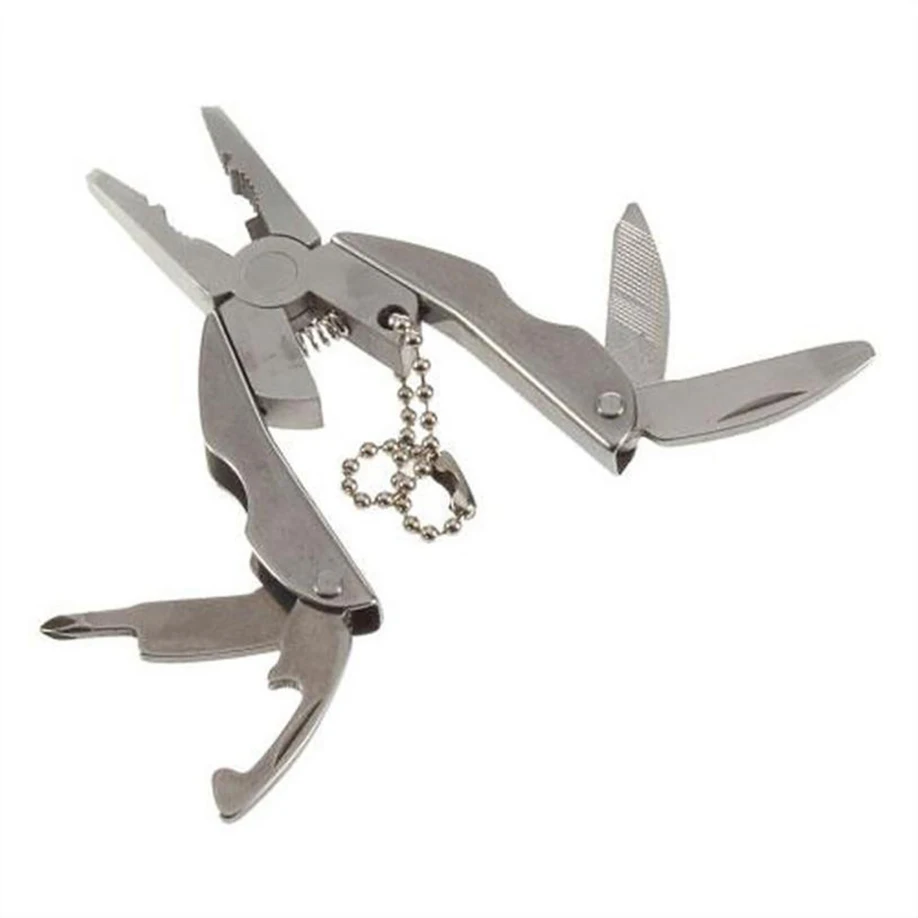 Portable Multi Function Folding Pocket Tool Plier Keychain Screwdriver