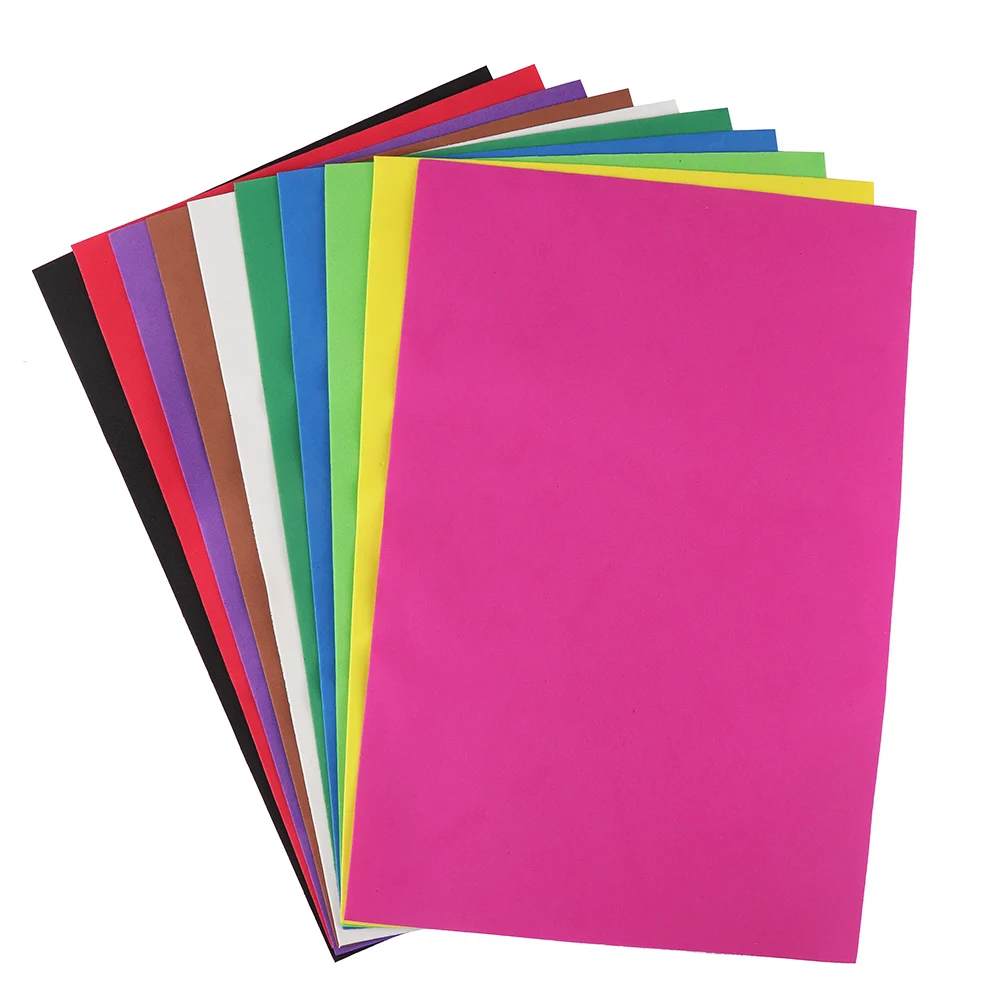 10pcs/pack A4 Thick Multicolor Sponge Foam Paper Fold Scrapbooking