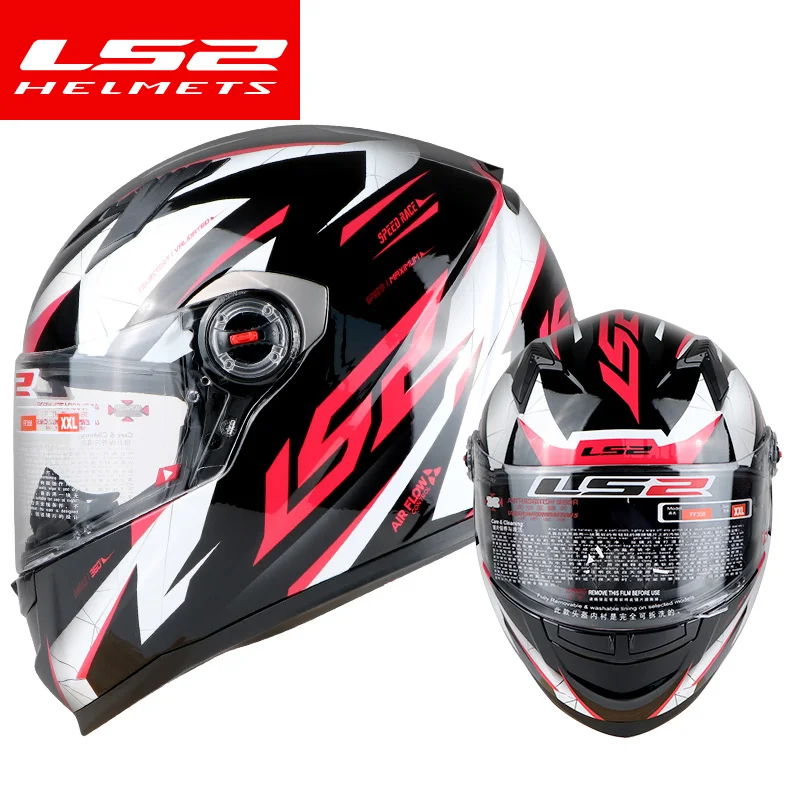 LS2 FF358 полный уход за кожей лица moto rcycle шлем Alex Barros moto cross racing casco moto capacete ls2 ECE утвержден - Цвет: Black red ballistic