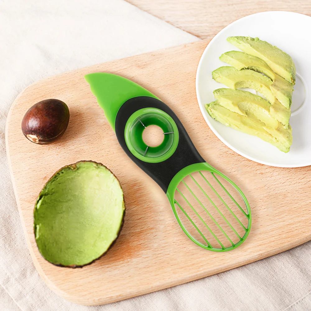 

3 In 1 Avocado Slicer Shea Corer Butter Fruit Peeler Cutter Pulp Separator Knife Kitchen Vegetable Tools Home Accessory