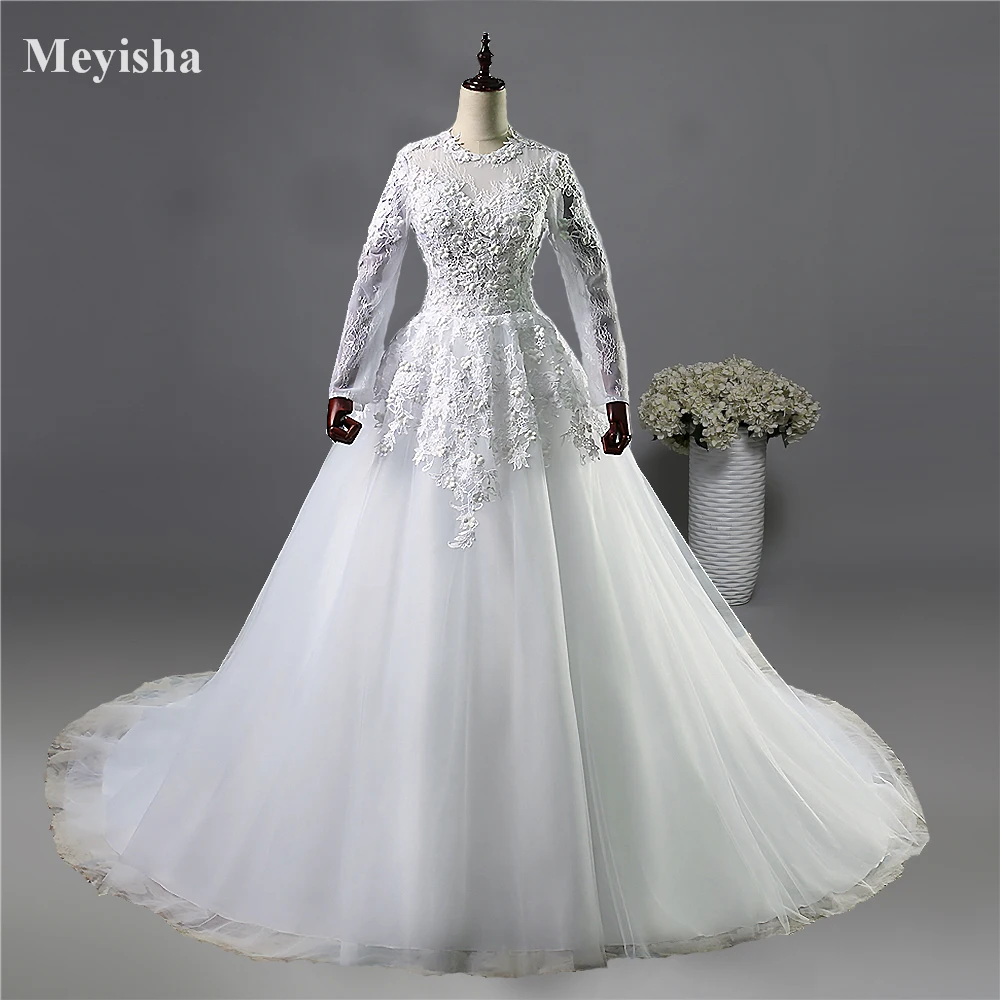 2019 Vintage Lace Wedding Dress White Ivory Bridal Gown Custom 2-4-6-8-10-12-14+ 