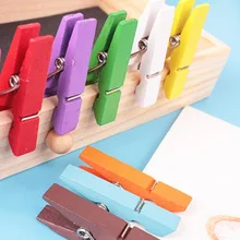 100 шт./лот, милые мини-колышки для бумаги разных цветов, прищепки для рукоделия, зажимы 35 мм, цветные деревянные зажимы для фото, цветные деревянные колышки