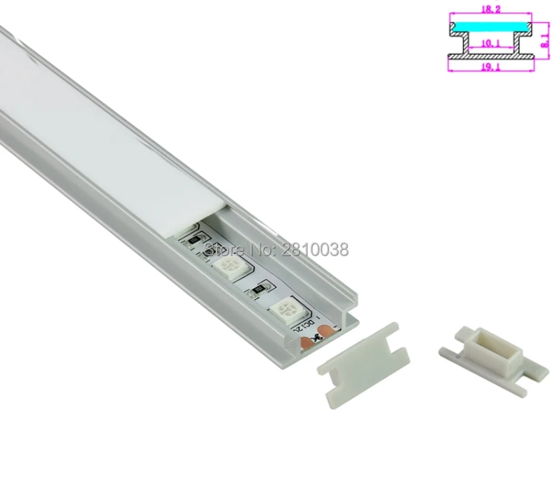 10 Sets/Lot H Shape Anodized Silver LED aluminum profile AL6063 I type alu led extrusion for Room floor lights