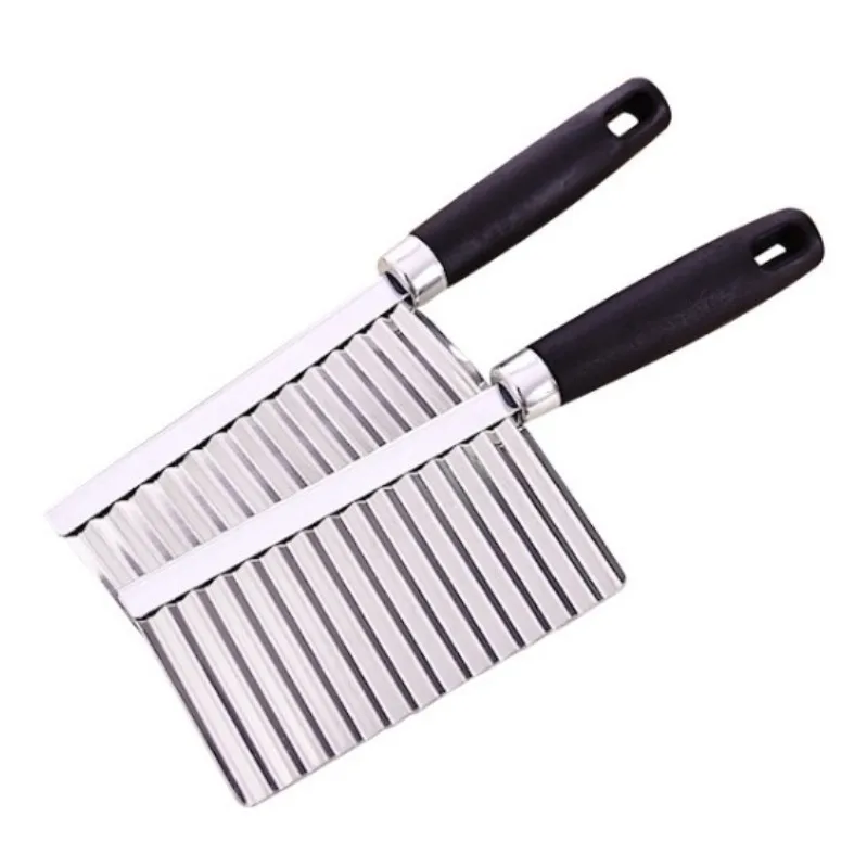 

Cross-Border for Black Handle Potato Wave Slicer bo wen dao Cut the French Fries Knife Multi-Functional Cutting Stainless Steel