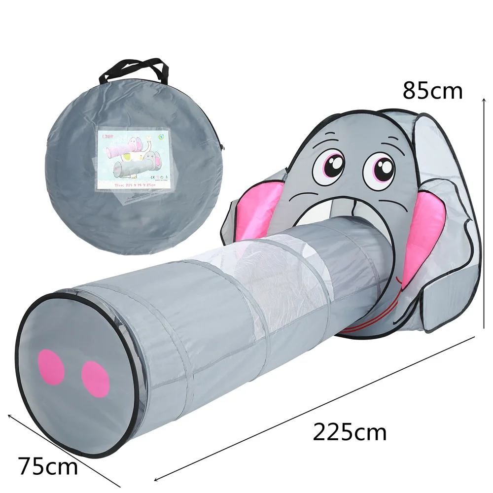 

Portable 2 In 1 Playhouses for Kids Children Indoor Outdoor Play Game Tent Tunnel Ocean Ball Pit Funny Toy Tents For Children