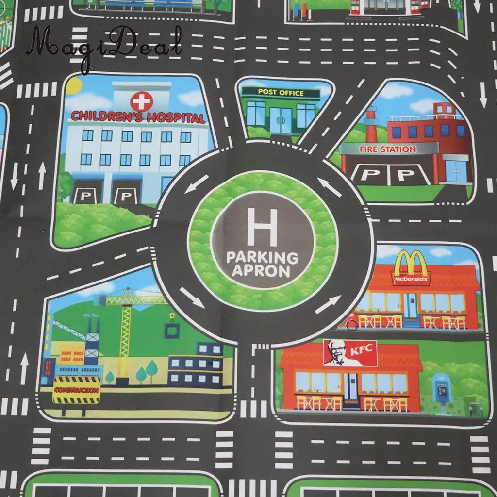 City Traffic Road Carpet Playmat Rug For Cars & Train Game Toys Baby Children Educational Play Mat For Bedroom Play Room Game #B