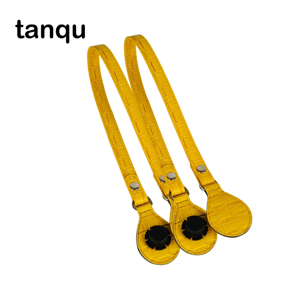 

tanqu 2018 new Long flat handle with removable Weaven Pattern drop for O bag leather belt strap for Obag