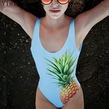 Цельный купальный костюм Летний Пляжный с принтом ананаса купальный костюм женский купальный костюм боди Монокини Купальный Костюм