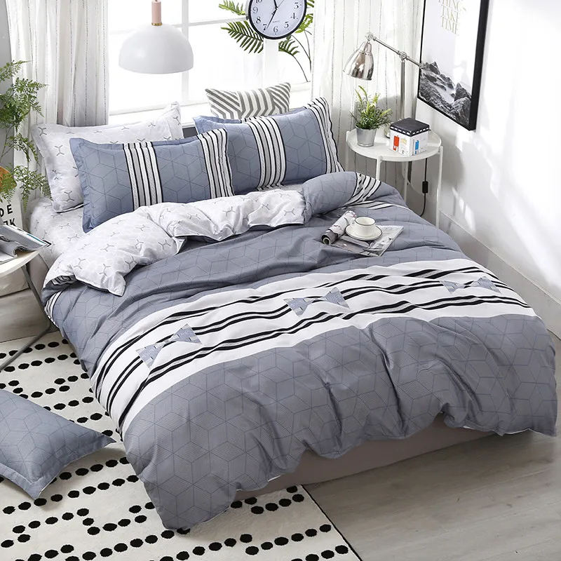 

New High Quality Comfortable Brief Style Printing Family Bedding Set Bed Linings Duvet Cover Bed Sheet Pillowcases 4pcs/set