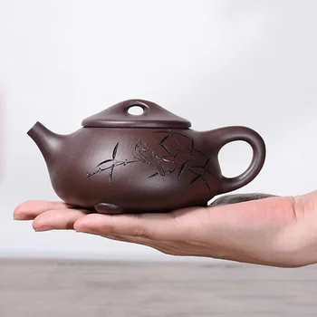 

260ML Yixing Purple Clay Teapot Ball Holes Raw Ore Lao Zi Mud Zisha Pot Home Kung Fu Tea Set Drinkware Oolong Tea Kettle Gifts