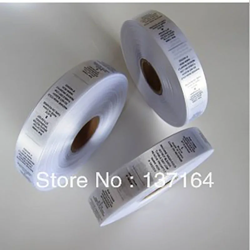 

Free Shipping Wholesale Customize Logo Garment Label Logo Print Sythytic Water Wash Label /Size Label Custom Logo Care Label