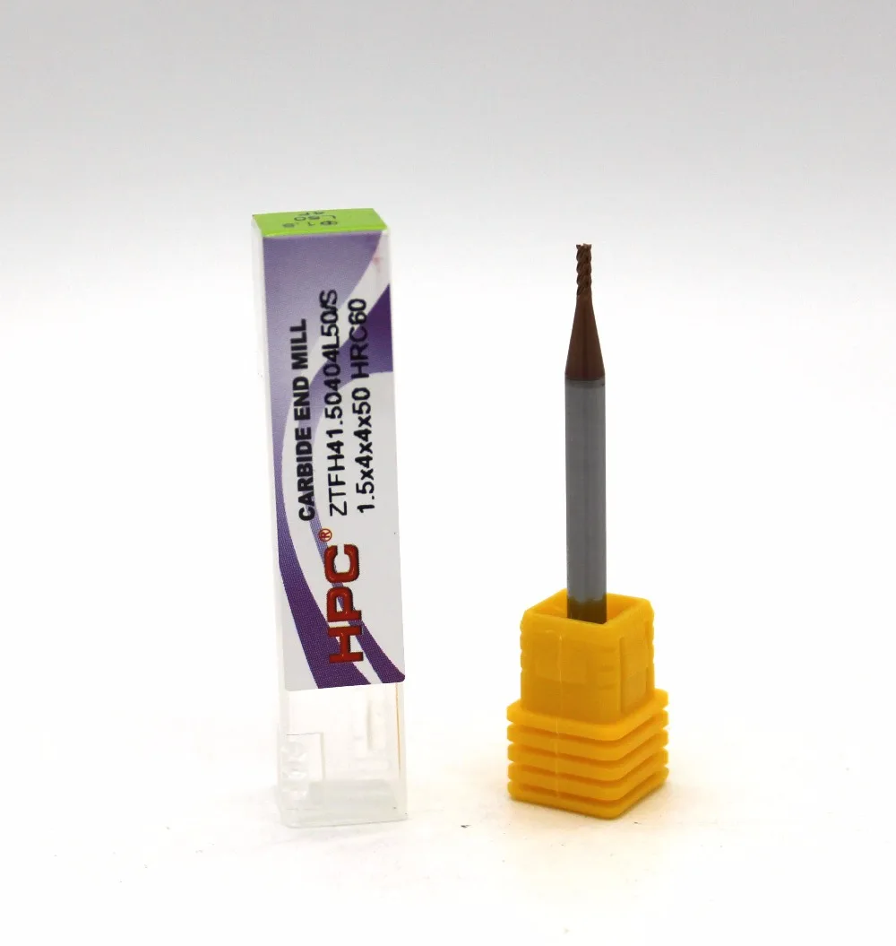 

1*4*4*50/1.5*4*4*50 of 4 flutes HRC 60 flat end mills CNC machine