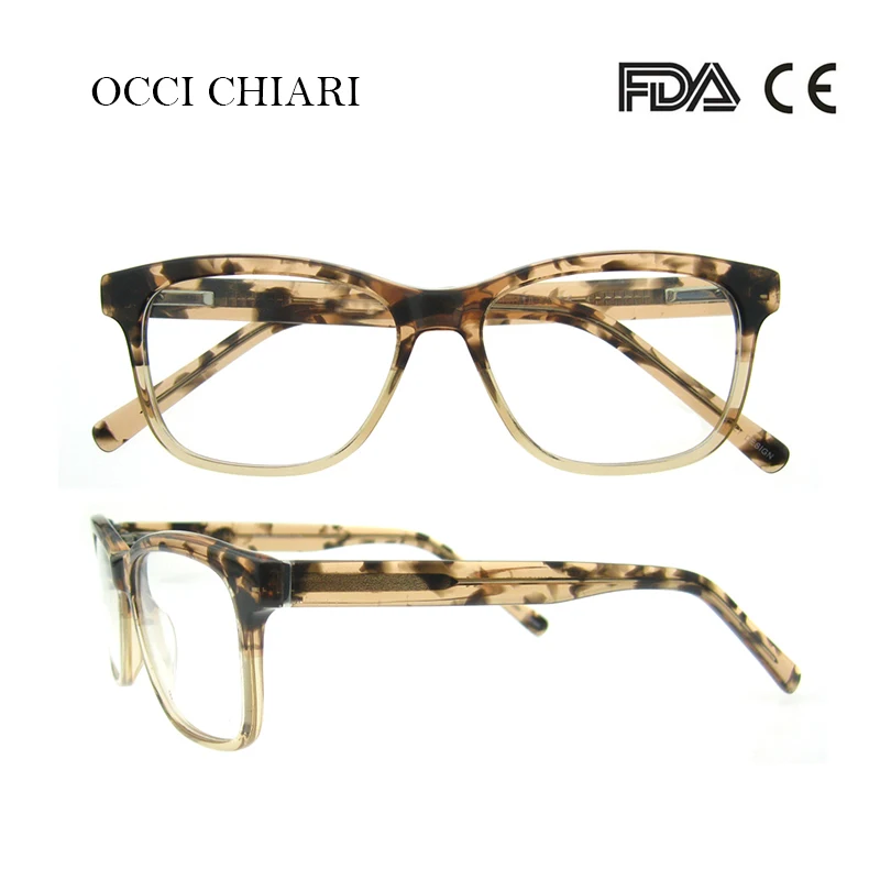 OCCI CHIARI искусство украшения ручной работы весна шарнир ацетат очки рамки для женщин Oculos люнетты очки для женщин дамы W-CETRA - Цвет оправы: C2