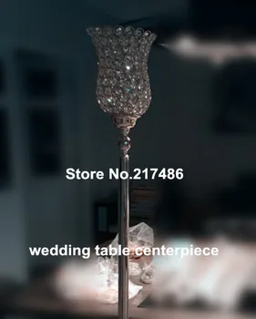 

30 days sent out order )Metal Plated Crystal Candlestick Lantern Holder Wedding Home Candelabra Centerpiece Decoration