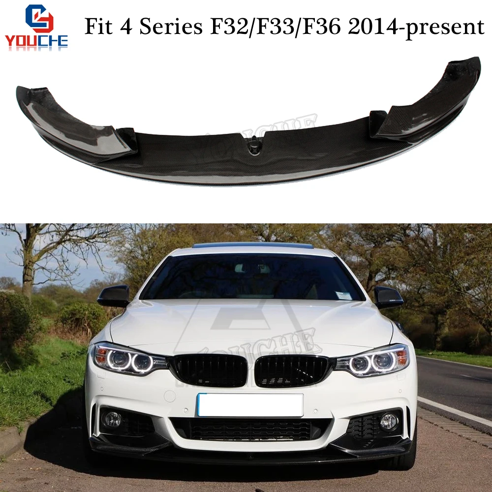 F32 MP Стиль углеродного волокна передний бампер спойлер для BMW 4 серии F33 F36 2014