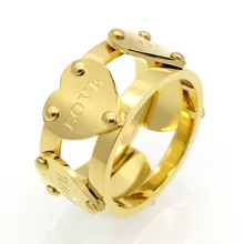 Luxury Famous Brand double pierced Love Rings for Female Rings Five Peach Heart Ring For Women Anillo Fine Jewelry