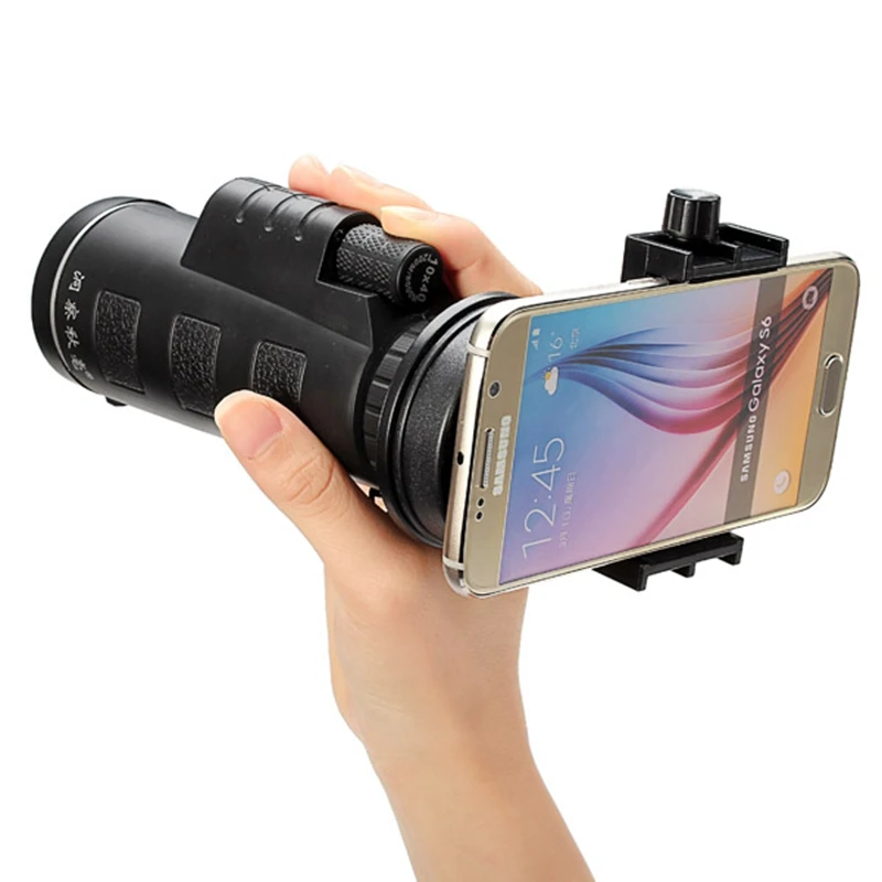 imágenes para Universal 10x40 Senderismo Concierto Telescopio Monocular Lente de La Cámara + Soporte para Teléfono Móvil Clip para Smartphone Negro Portátil imágenes para Universal 10x40 Senderismo Concierto Telescopio Monocular Lente de La Cámara + Soporte para Teléfono Móvil Clip para Smartphone Negro Portátil