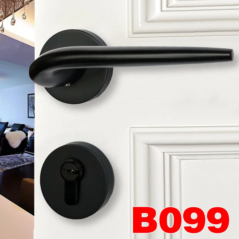 

Fechadura Cadeado Free Shipping Manufacturers Wholesale Bedroom Indoor Door Lock Of Zinc Alloy Hand Black Fission Mute Handle